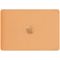 Matt áttetsző tok kihajtható állvánnyal MacBook Pro 16" (A2485 / A2780 / A2991 / A3186 / A3403 / A3428 / A3429) készülékhez - narancssárga