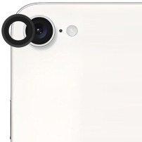Rurihai edzett üveg fém kerettel a hátlapi kamera lencséjének védelmére iPhone 16e / 17e - fekete