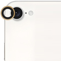 Rurihai edzett üveg fém kerettel a hátsó kamera lencséjének védelmére iPhone 16e / 17e - arany