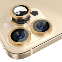 NORTHJO üveg fém kerettel az iPhone 14 Pro / 14 Pro Max hátsó kamera lencséinek védelmére - arany