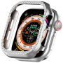 Fémes, kövekkel kirakott behajtható tok Apple Watch 44mm - ezüst