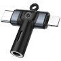 2 az 1-ben audioadapter - 3,5 mm-es jack USB-C / Lightning - szürke
