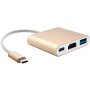 3az1-ben adapter USB-C a HDMI + USB 3.0 + USB-C - iPad / MacBook készülékre - arany