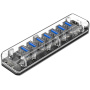 ORICO elosztó / hub 7 USB 3.0 porttal - transzparens