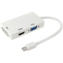 Csökkentés / adapter 3in1 Mini DisplayPort (Thunderbolt) HDMI / VGA / DVI mert MacBook - fehér