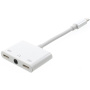 Redukció lightning konektor két jack konektorral és lightning 3,5 mm konektorral iPhone - fehér