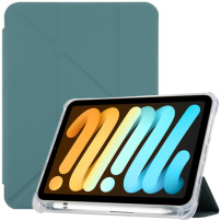 Borító állvánnyal origami és Apple Pencil tárolóval - iPad mini 6 / mini 7 - petróleum zöld
