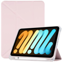Borító állvánnyal origami és Apple Pencil tárolóval - iPad mini 6 / mini 7 - rózsaszín
