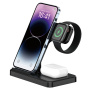 Z5G 3 az 1-ben összecsukható vezeték nélküli töltőállvány iPhone / Apple Watch / AirPods készülékekhez - 15W - fekete