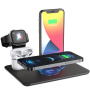 HQ-UD17 4 az 1-ben vezeték nélküli töltőpad iPhone / Apple Watch / AirPods - fekete