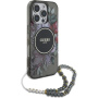 Guess IML Flowers Pearl Strap hátlap pánttal és MagSafe funkcióval iPhone 16 Pro Max készülékhez - szürke