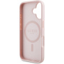 Guess Grained Magnolia virágmintás tok MagSafe funkcióval iPhone 16-hoz - rózsaszín