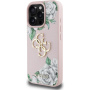 Guess Grained Roses 4G Metal Logo tok iPhone 16 Pro készülékhez - rózsaszín