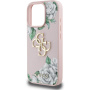 Guess Grained Roses 4G Metal Logo tok iPhone 16 Pro készülékhez - rózsaszín