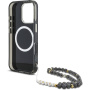 Guess IML Palm Trees Triangle Logo Pearl Strap tok MagSafe-fel iPhone 16 Pro - fekete színben