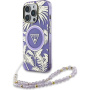 Guess IML Palm Trees Triangle Logo Pearl Strap tok MagSafe funkcióval iPhone 16 Pro készülékhez - lila
