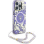 Guess IML Palm Trees Triangle Logo Pearl Strap tok MagSafe funkcióval iPhone 16 Pro készülékhez - lila