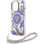 Guess IML Palm Trees Triangle Logo Pearl Strap tok MagSafe funkcióval iPhone 16 Pro készülékhez - lila