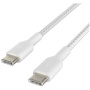 BELKIN Boost Charge Braided fonott töltő- és adatkábel - USB-C - USB-C - 2 m - fehér