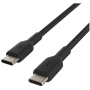 BELKIN Boost Charge Braided fonott töltő- és adatkábel - USB-C - USB-C - 15 cm - fekete