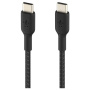 BELKIN Boost Charge Braided fonott töltő- és adatkábel - USB-C - USB-C - 15 cm - fekete