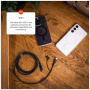 FIXED 2v1 fonott töltő- és adatkábel - USB-C -ről USB-C-re / Lightning - 3 m - sötétszürke