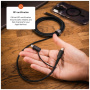FIXED 2v1 fonott töltő- és adatkábel - USB-C -ről USB-C-re / Lightning - 3 m - sötétszürke