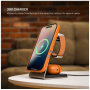 FIXED MagPowerstation Alu 2 3 az 1-ben mágneses vezeték nélküli állvány iPhone / Apple Watch / AirPods készülékekhez - 15W - titánszínű