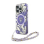 Guess IML Palm Trees Triangle Logo Pearl Strap tok MagSafe funkcióval iPhone 16 Pro készülékhez - lila