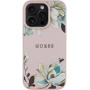 Guess Grained Magnolia virágmintás tok MagSafe-fel iPhone 16 Pro készülékhez - rózsaszín