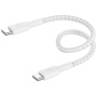 BELKIN Boost Charge Braided fonott töltő- és adatkábel - USB-C - USB-C - 15 cm - fehér