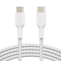 BELKIN Boost Charge Braided fonott töltő- és adatkábel - USB-C - USB-C - 2 m - fehér