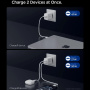 Spigen Essential gyorstöltő adapter 2x USB-C porttal - 47W - fehér