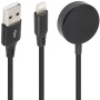2 az 1-be Fonott USB-A / Lightning / mágneses korong adat- és töltőkábel - iPhone / iPad / Apple Watch / AirPods - 1 m - fekete