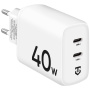 Tactical Base Plug Dual töltőadapter 2x USB-C porttal - 40W - fehér