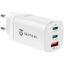 Tactical FlashBang GaN hálózati adapter 65 W 2x USB-C / USB-A iPhone / iPad / MacBook / AirPods számára - fehér