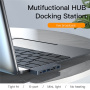 Yesido HB10 6 az 1-ben hub - SD / TF kártyahely / USB-C / 3x USB-A - 2x USB-C MacBookhoz - szürke