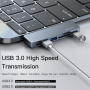 Yesido HB10 6 az 1-ben hub - SD / TF kártyahely / USB-C / 3x USB-A - 2x USB-C MacBookhoz - szürke