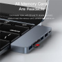 Yesido HB10 6 az 1-ben hub - SD / TF kártyahely / USB-C / 3x USB-A - 2x USB-C MacBookhoz - szürke