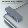 Yesido HB10 6 az 1-ben hub - SD / TF kártyahely / USB-C / 3x USB-A - 2x USB-C MacBookhoz - szürke