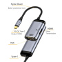 3 az 1-ben videó- és töltőadapter - HDMI / VGA / USB-C - USB-C-hez - sötétszürke