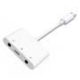 TC005 audio és töltő adapter - 2x 3,5 mm jack / USB-C - USB-C - fehér