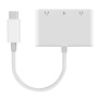 TC005 audio és töltő adapter - 2x 3,5 mm jack / USB-C - USB-C - fehér