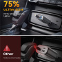 JOYROOM CCL07 autós töltő szett USB-C / USB-A portokkal és kihúzható USB-C kábellel - 45W - 0,8 m - sötétszürke