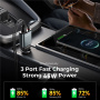 JOYROOM CCL07 autós töltő szett USB-C / USB-A portokkal és kihúzható USB-C kábellel - 45W - 0,8 m - sötétszürke