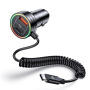 USAMS US-CC167 autós töltő szett USB-C / USB-A portokkal és USB-C kábellel - 60W - 1 m - fekete