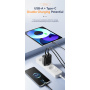 ESSAGER ES-CD43 GaN gyorstöltő adapter USB-C / USB-A portokkal - 65W - fekete