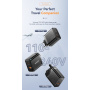 ESSAGER ES-CD43 GaN gyorstöltő adapter USB-C / USB-A portokkal - 65W - fekete