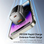 ESSAGER ES-CD45 GaN gyorstöltő adapter kijelzővel és USB-C / USB-A portokkal - 33W - fehér