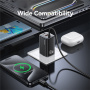 USAMS CC266 adapter szett USB-C / USB-A portokkal és beépített USB-C kábellel - 65W - 1,5 m - sötétszürke